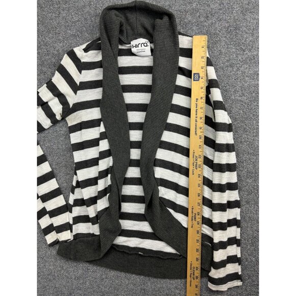 Kirra Cardigan Women's Medium Black White Stripe Open Front Sweater USA Made - Picture 4 of 8